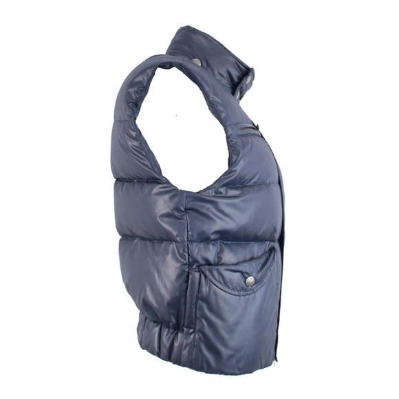 SEE BY CHLOÉ Navy Sleeveless Down Jacket Puff Vest Elastic Waist Size 8 - Picture 3 of 12